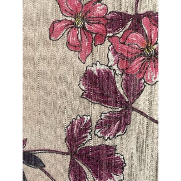 LIZ CLAIBORNE Petite Blouse Women's Floral Sheer Button up W/ cami PL - Picture 6 of 14
